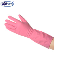 NMSAFETY lange Manschette Haushaltswäsche verwenden rosa Latex Gummihandschuhe